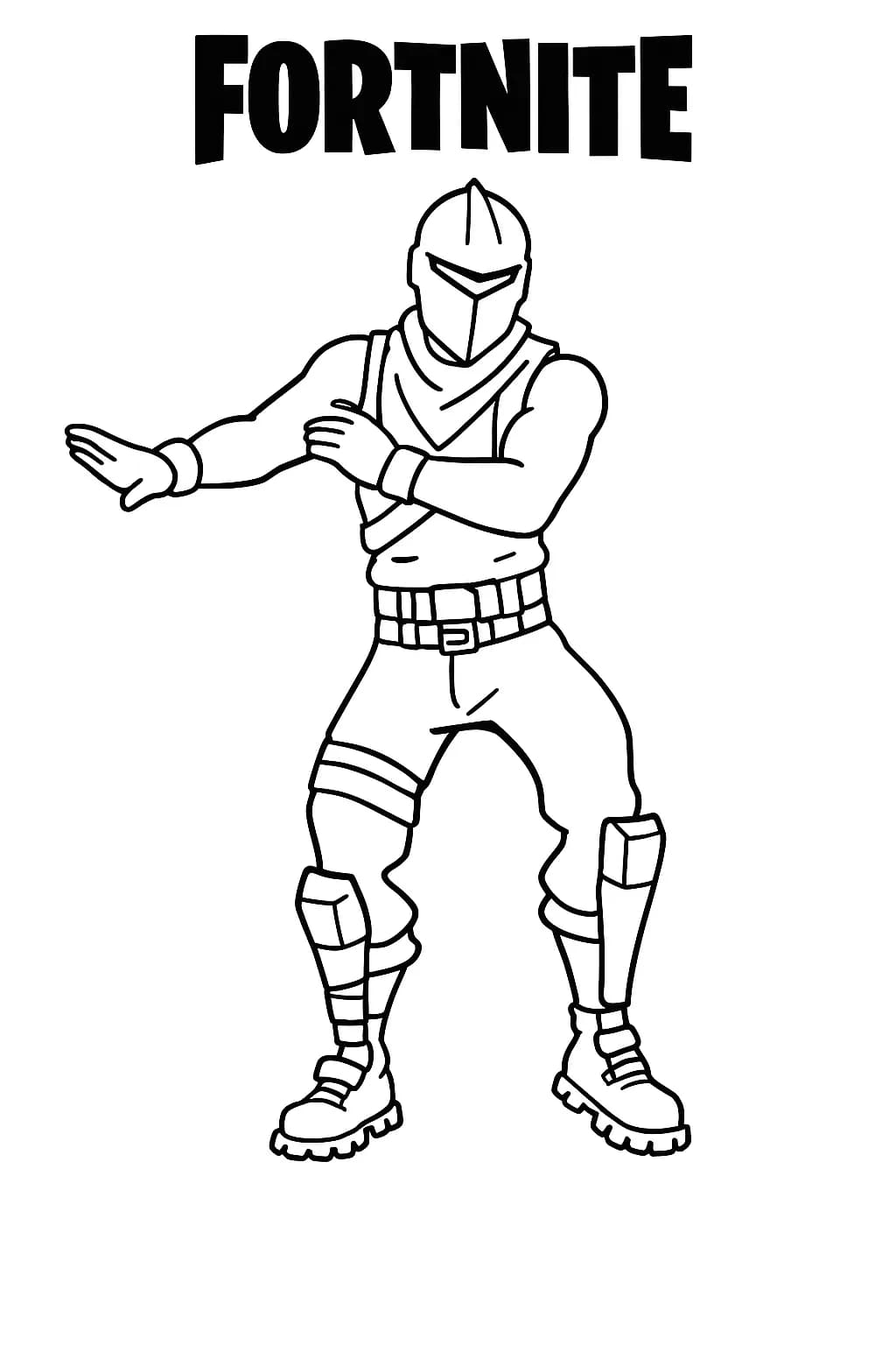 Easy Fortnite character dancing with simple shapes for preschool coloring