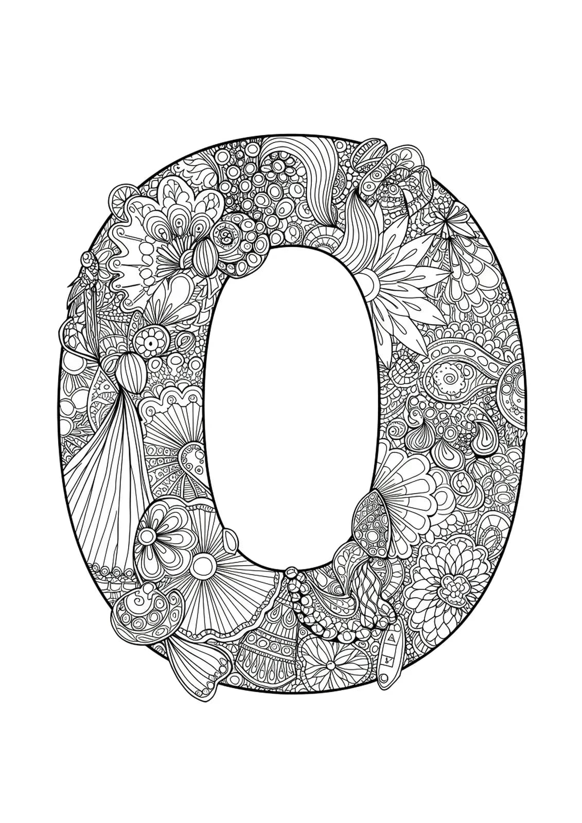 Ornate letter O with intricate fabric textures, accessories, and runway fashion elements.