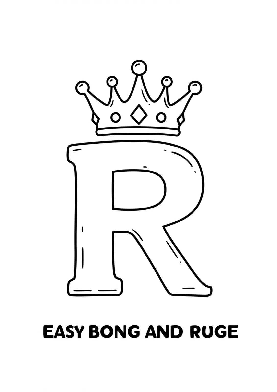 Large letter R with a simple royal crown above it