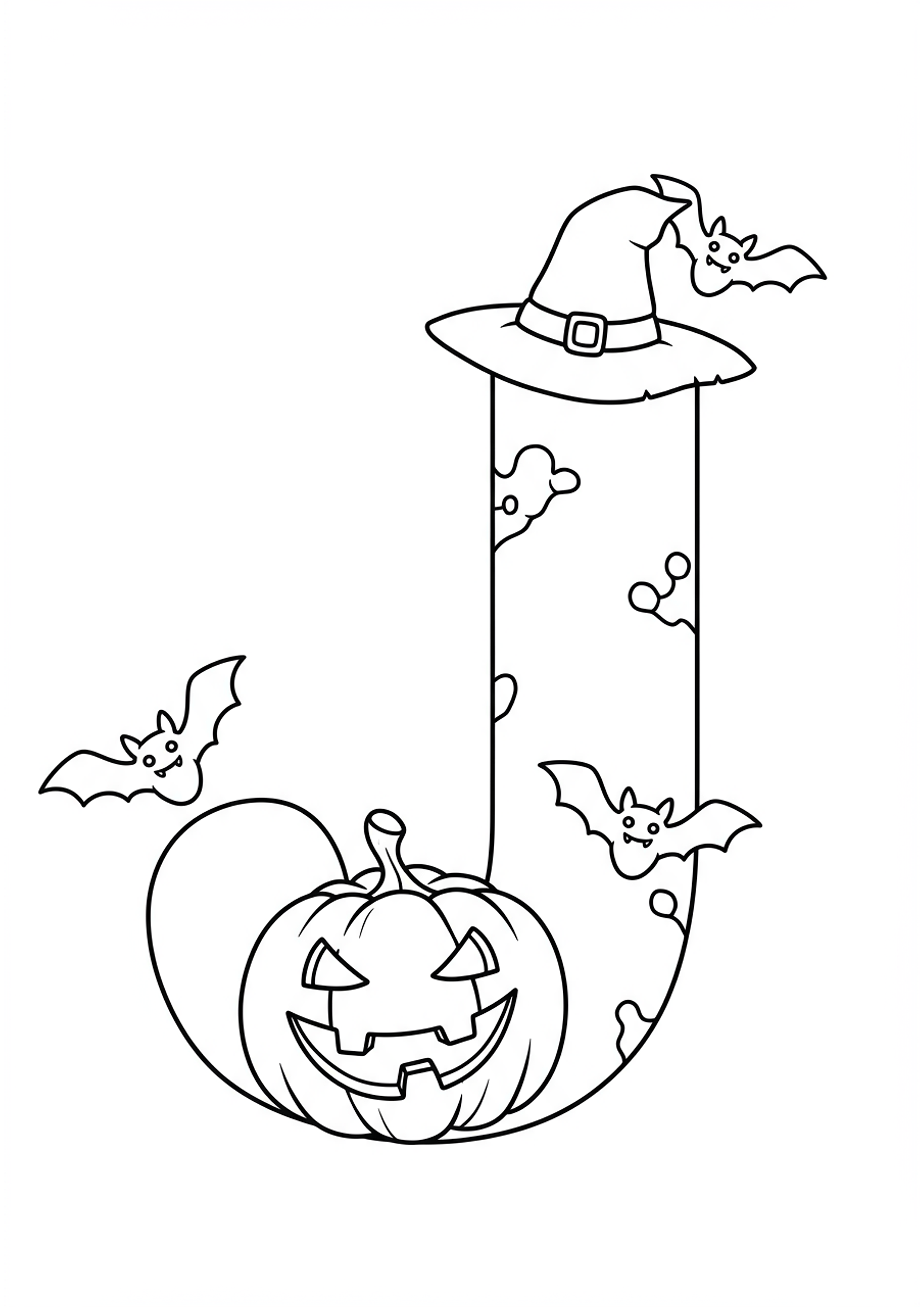 Letter J Joyful Jack-o’-Lantern Coloring Page - Free Coloring Page ...