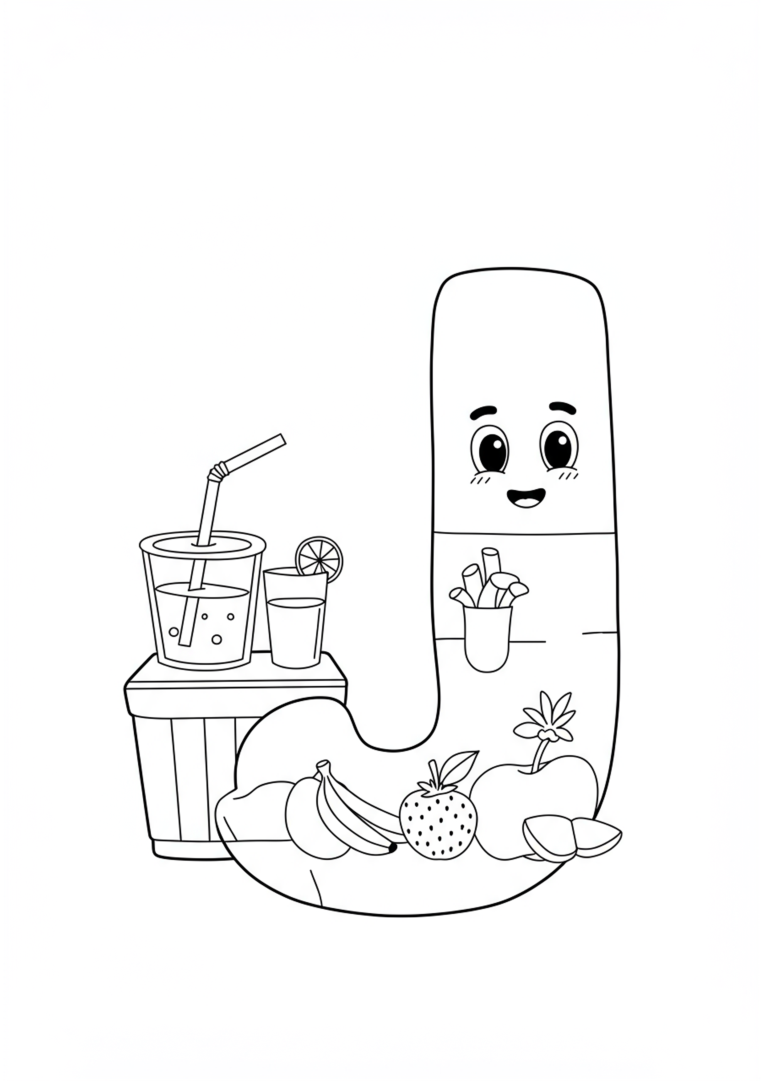 Letter J Joyful Juice Stand Coloring Page - Free Coloring Page ...