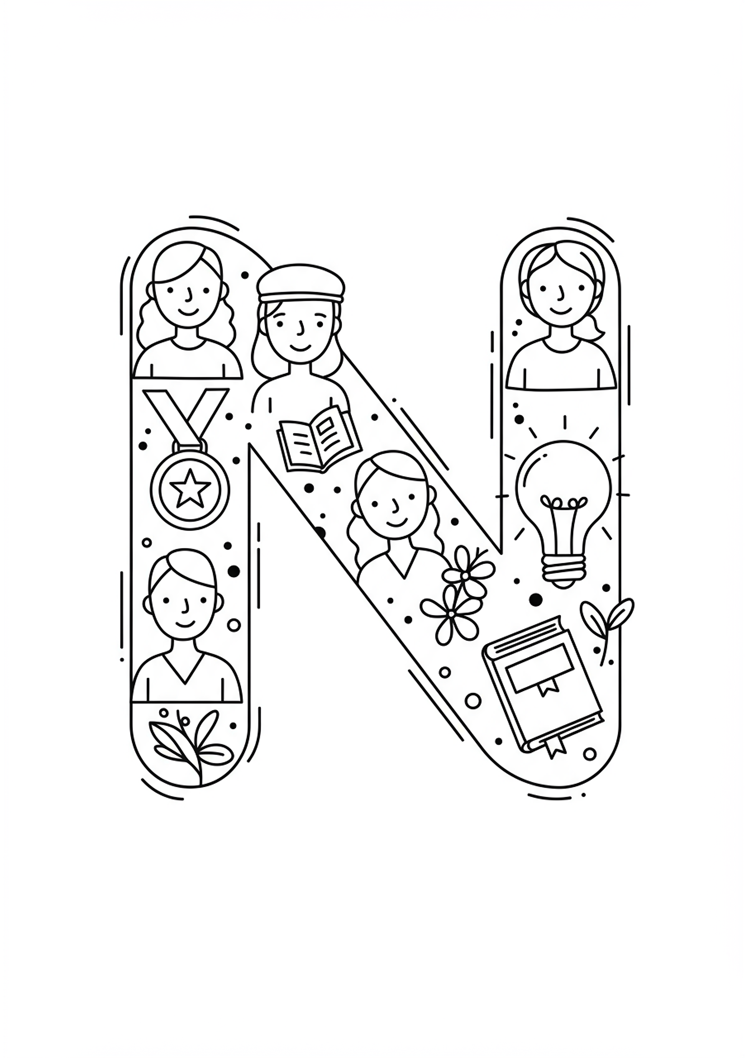 Letter N Noteworthy Notable Women Coloring Page Free Coloring Page letter-n-noteworthy-notable-women-coloring-page-free-coloring-page