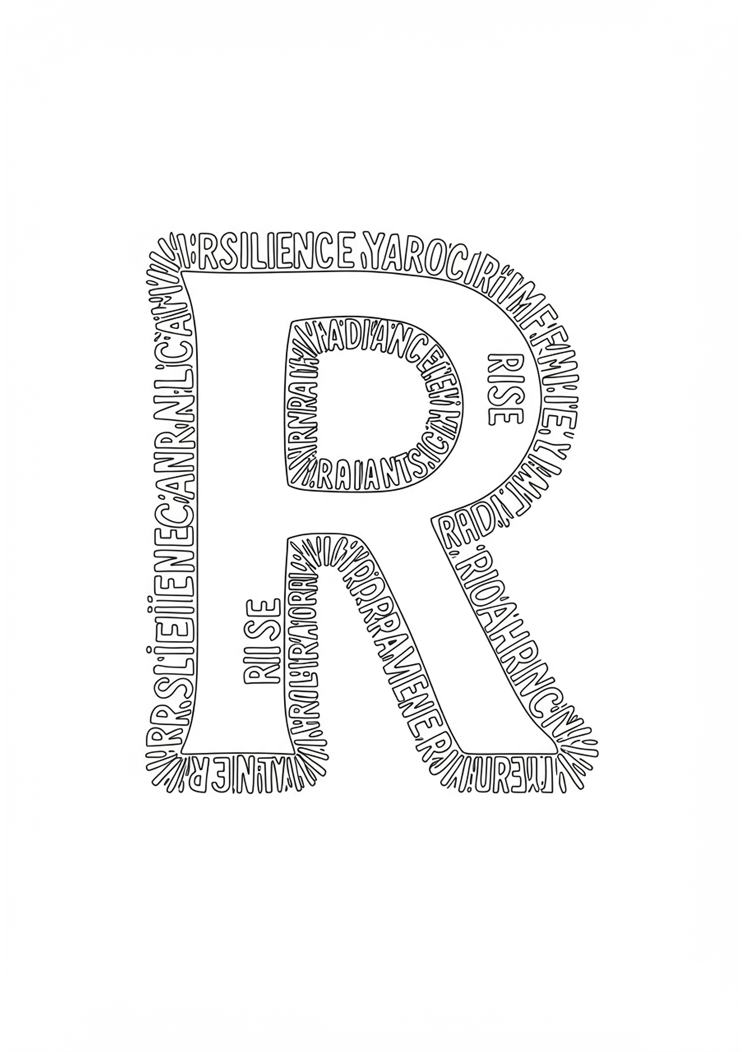 Letter R with Inspirational Words Coloring Page - Free Coloring Page ...