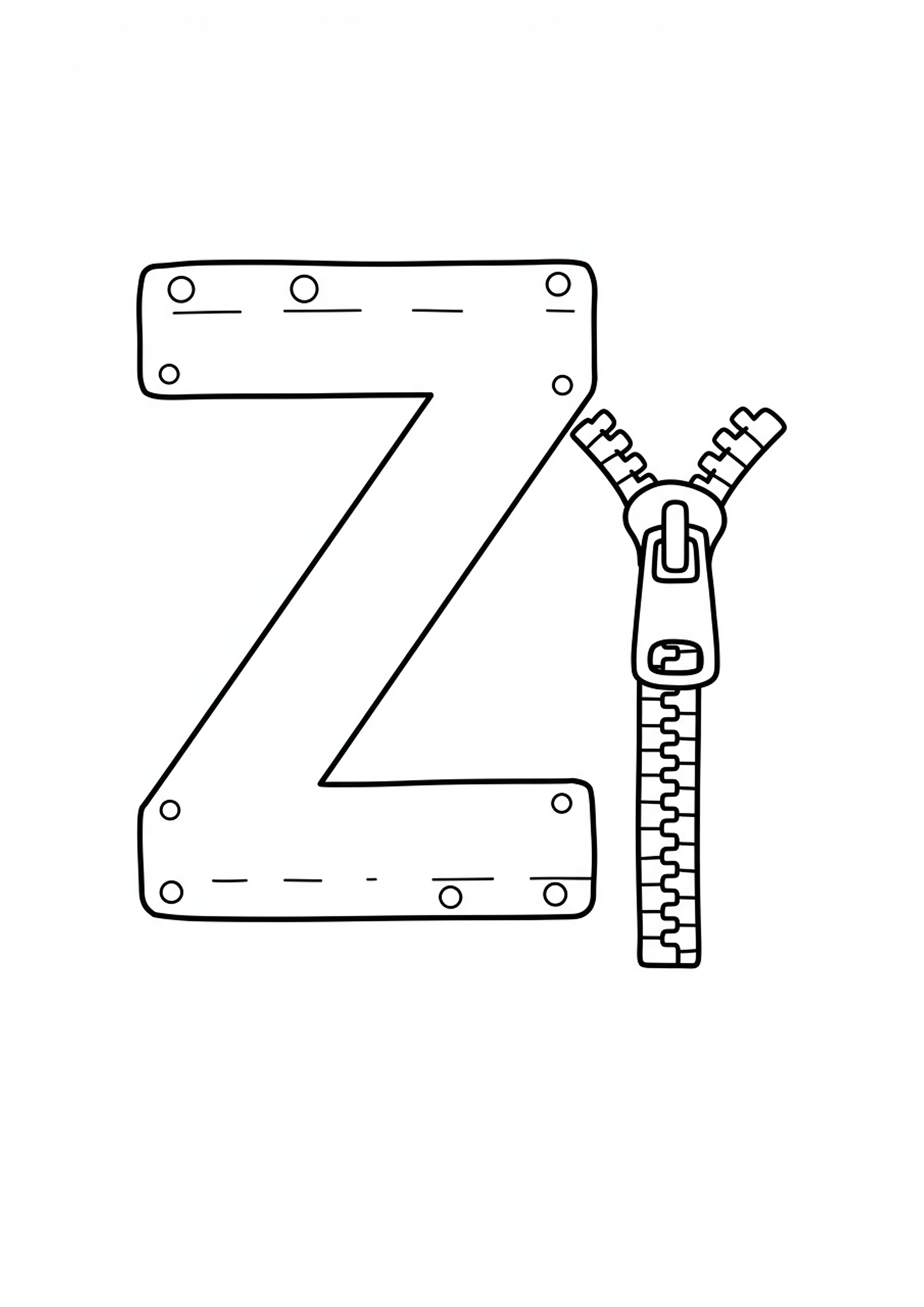 Zipper Colouring Pages Sketch Coloring Page