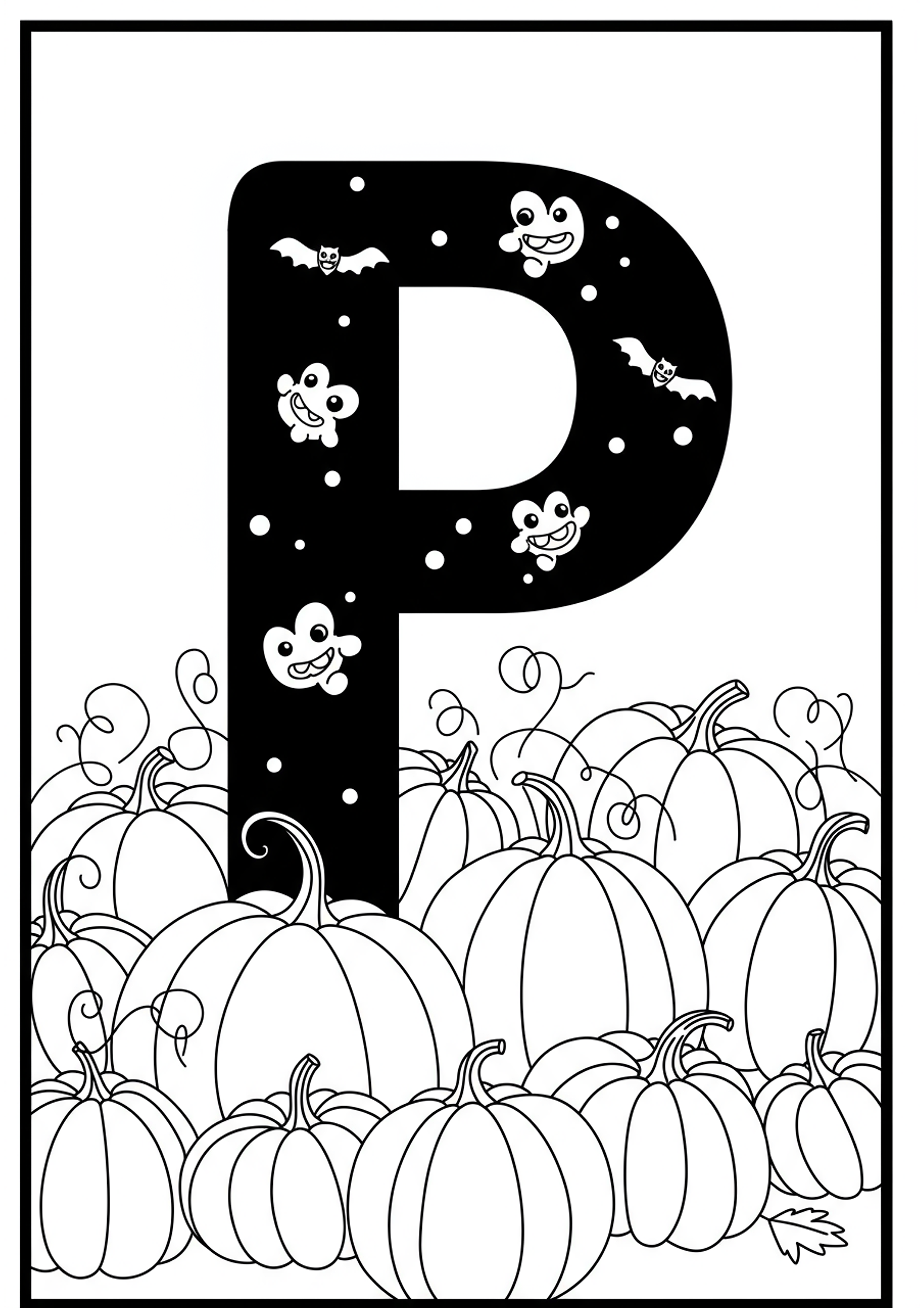 Pumpkin Patch Letter P Coloring Page - Free Coloring Page ...