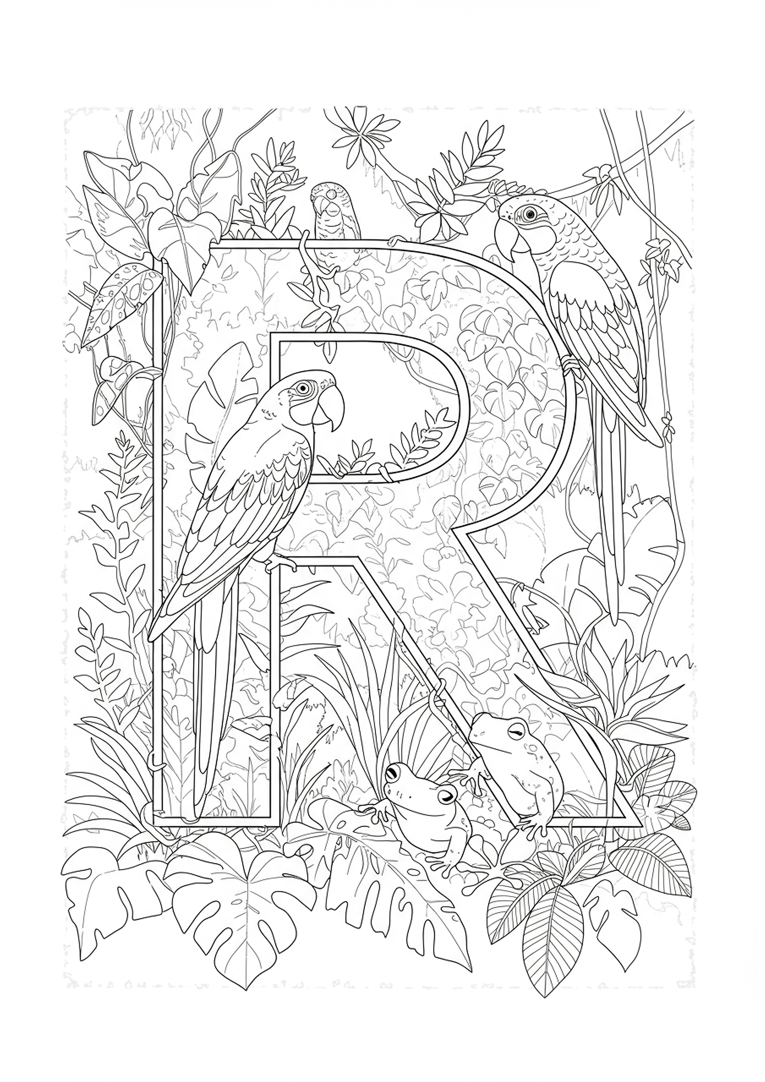 Colouring Rhs Rainforest Wonders: Nature Letter R Coloring Page - Free Coloring Page ...