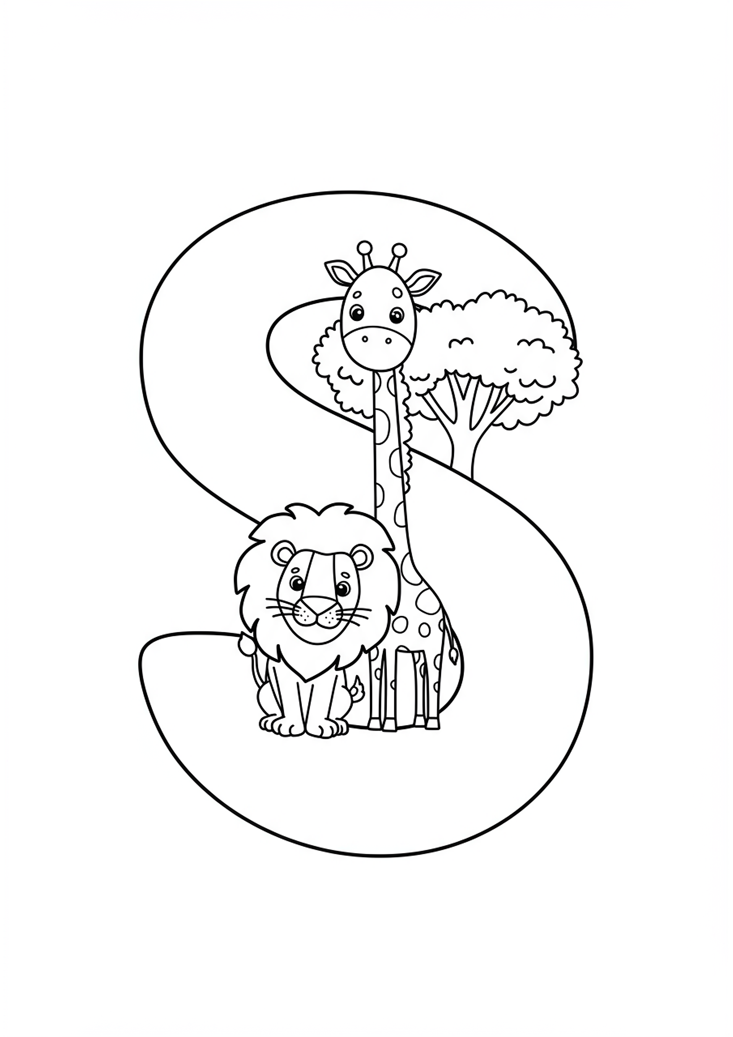 safari-animals-with-letter-s-coloring-page-free-coloring-page
