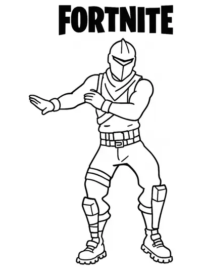 Easy Fortnite character dancing with simple shapes for preschool coloring