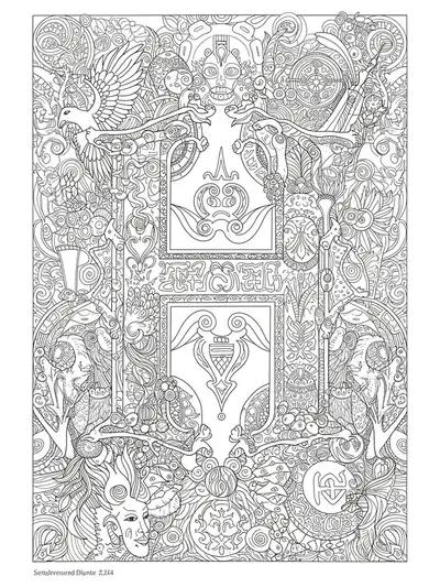Ancient mythology-themed letter H with intricate symbols, creatures, and ancient script patterns
