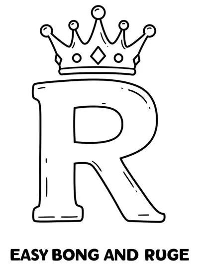 Large letter R with a simple royal crown above it